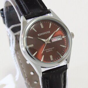 Women's Contemporary Dress Watch Silver With Black Strap 28mm